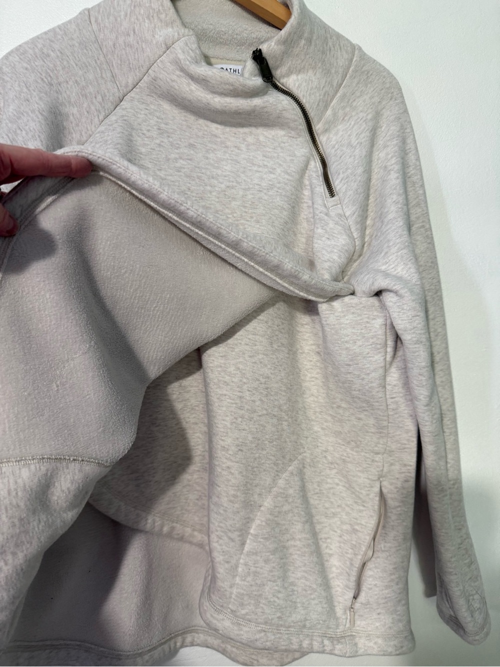 Athleta Cozy Karma Asymmetrical Pullover Fleece Large - Picture 6 of 12